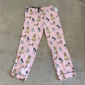 NWT size large pink dog print flannel PJ bottoms